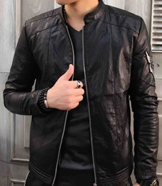 市场上装-皮衣-时尚男装皮衣