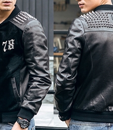市场上装-皮衣-时尚男装皮衣
