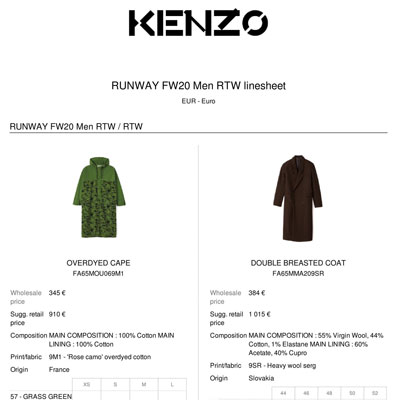 2020秋冬_KENZO_服装_欧洲大牌资料