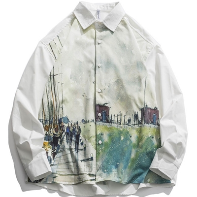 市场上装-衬衫-微潮衬衫