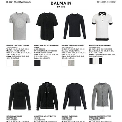 2021春夏_Balmain 服装_欧洲大牌资料