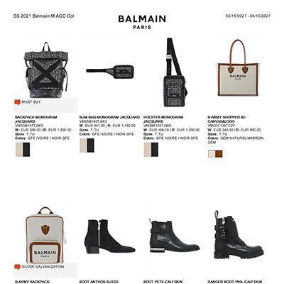 2021春夏_Balmain 配件_欧洲大牌资料