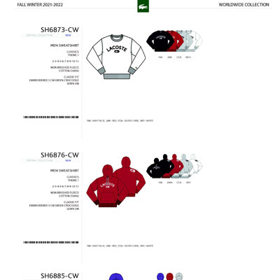 2021秋冬_Lacoste 服装_欧洲大牌资料