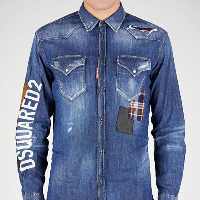 2021秋冬_DSquared2_牛仔衬衫_欧洲大牌资料