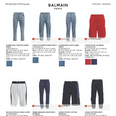 2022春夏_Balmain_裤子_欧洲大牌资料