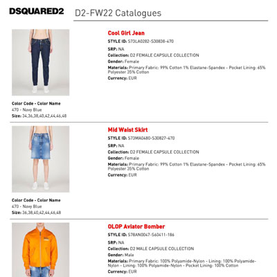 2022秋冬_Dsquared2_ 服装_ 欧洲大牌资料