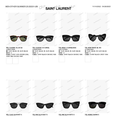 2023春夏_Saint Laurent_配件_ 欧洲大牌资料