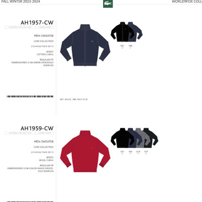 2023秋冬_Lacoste 服装_欧洲大牌资料