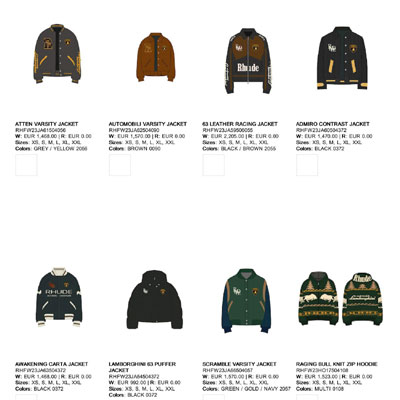 2023秋冬_Rhude_服装_欧洲大牌资料