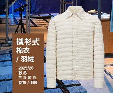 2025/26秋冬男装市场棉衣羽绒服整理分析：衬衫式棉衣羽绒