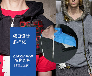 2026/27秋冬男装T恤卫衣整理分析：领口设计的多样化